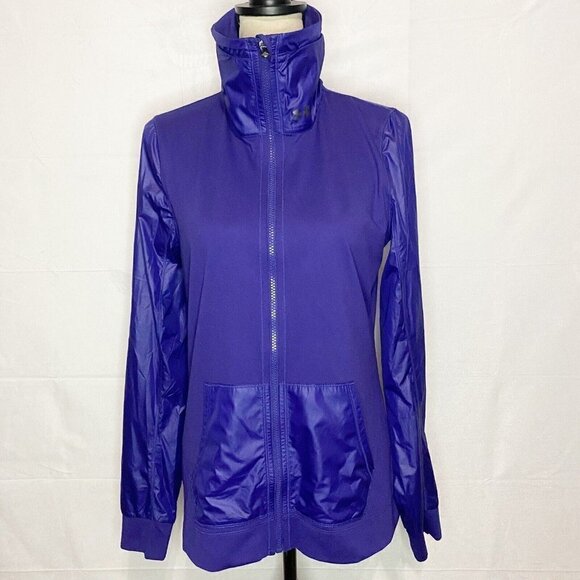 Under Armour Jacket All Season Gear Women's Medium Zip Fitted Blue Purple Light - Picture 1 of 9